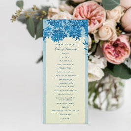 Antiek Japans blauw Cherry Blossom Wedding Programmakaart
