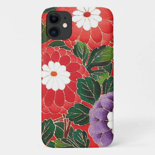 Antiek Japans Brocade Deep Red Case-Mate iPhone Case (Achterkant)