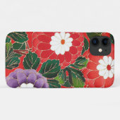 Antiek Japans Brocade Deep Red Case-Mate iPhone Case (Achterkant (horizontaal))