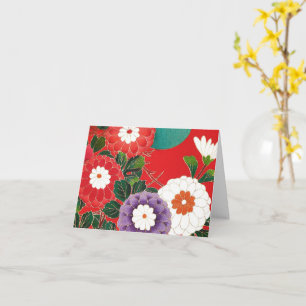 Antiek Japans Brocade Deep Red Kaart