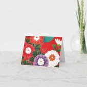 Antiek Japans Brocade Deep Red Kaart (Voorkant)