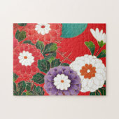 Antiek Japans Brocade Deep Red Legpuzzel (Horizontaal)