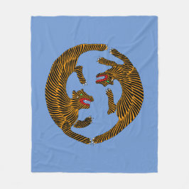 Antiek Japans Folk Art Tigers Fleece Deken