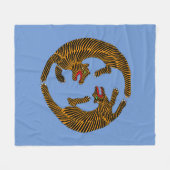 Antiek Japans Folk Art Tigers Fleece Deken (Voorkant (Horizontaal))