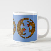 Antiek Japans Folk Art Tigers Grote Koffiekop (Rechts)