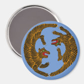 Antiek Japans Folk Art Tigers Magneet (Voorkant / Achterkant)