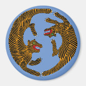 Antiek Japans Folk Art Tigers Magneet (Voorkant)