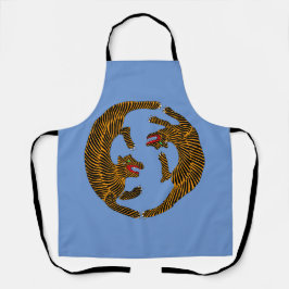 Antiek Japans Folk Art Tigers Schort