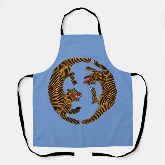 Antiek Japans Folk Art Tigers Schort (Voorkant)