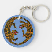 Antiek Japans Folk Art Tigers Sleutelhanger (Achterkant)