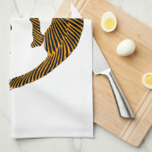 Antiek Japans Folk Art Tigers Theedoek (Quarter Fold)