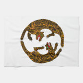 Antiek Japans Folk Art Tigers Theedoek (Horizontaal)