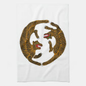 Antiek Japans Folk Art Tigers Theedoek (Verticaal)