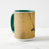 Antiek Japans Heron op een Willow Branch Print Mok (Voorkant links)