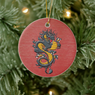 Antiek Japans keizerlijk draak keramiek ornament