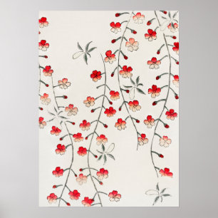 Antiek Japans Sakura Cherry Blossom Woodblock Poster