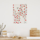 Antiek Japans Sakura Cherry Blossom Woodblock Poster (Keuken)