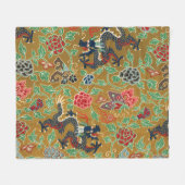 Antiek Japanse afdrukdraak Fleece Deken (Voorkant (Horizontaal))