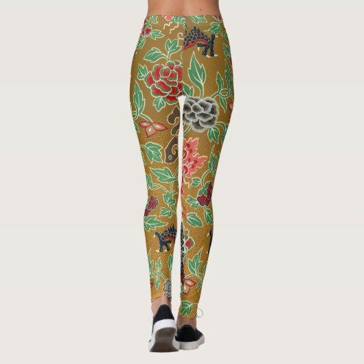 Antiek Japanse afdrukdraak Leggings (Achterkant)