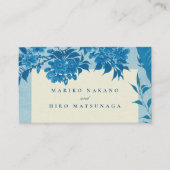 Antiek Japanse blauwe Cherry Blossom Website Informatiekaartje (Voorkant)