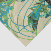 ANTIEK JAPANSE BLOEMEN Aqua Blue Green Bloemen Tissuepapier (Detail)