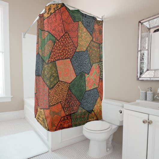 ANTIEK JAPANSE BLOEMEN, BLADEREN ,GEOMETRISCHE BLO DOUCHEGORDIJN (In situ)