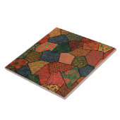 ANTIEK JAPANSE BLOEMEN, BLADEREN ,GEOMETRISCHE BLO TEGELTJE (Zijkant)