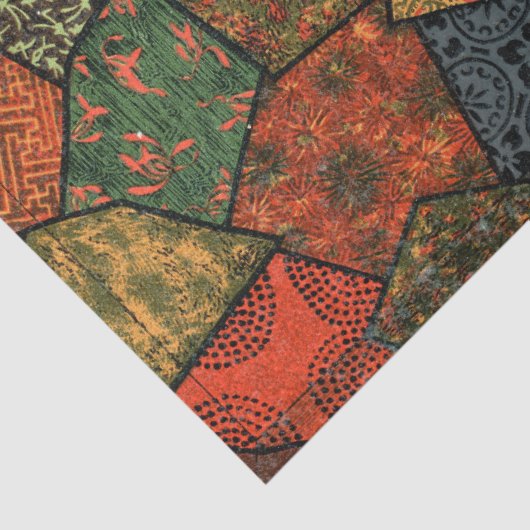 ANTIEK JAPANSE BLOEMEN, BLADEREN ,GEOMETRISCHE BLO TISSUEPAPIER (Detail)