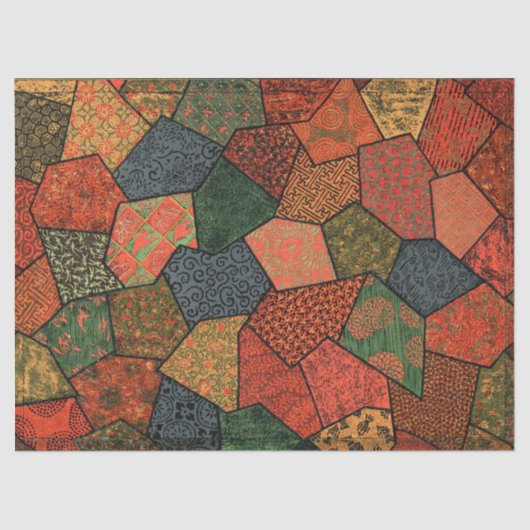 ANTIEK JAPANSE BLOEMEN, BLADEREN ,GEOMETRISCHE BLO TISSUEPAPIER (Voorkant)