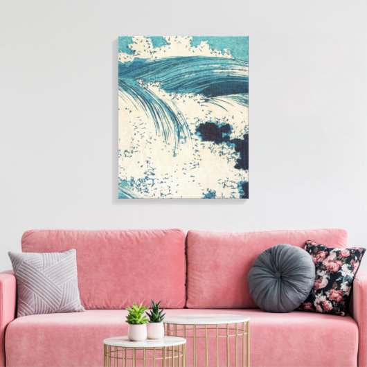 Antiek Japanse Blue Waves Ocean Print (Insitu (Woonkamer))