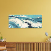 Antiek Japanse Blue Waves Ocean Print (Insitu (Woonkamer))