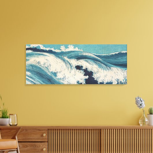 Antiek Japanse Blue Waves Ocean Print (Insitu (Woonkamer))