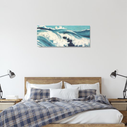 Antiek Japanse Blue Waves Ocean Print (Insitu (Slaapkamer))