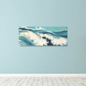 Antiek Japanse Blue Waves Ocean Print (Insitu (Houten vloer))
