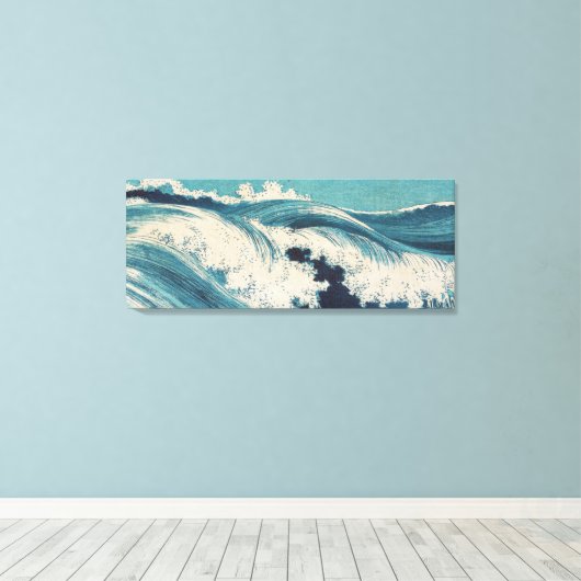 Antiek Japanse Blue Waves Ocean Print (Insitu (Houten vloer))