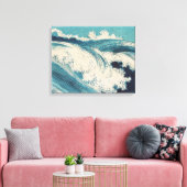 Antiek Japanse Blue Waves Ocean Print (Insitu (Woonkamer))