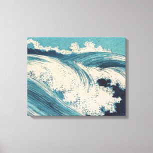 Antiek Japanse Blue Waves Ocean Print