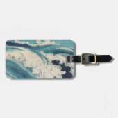 Antiek Japanse Blue Waves Ocean Print Bagagelabel (Voorkant horizontaal)