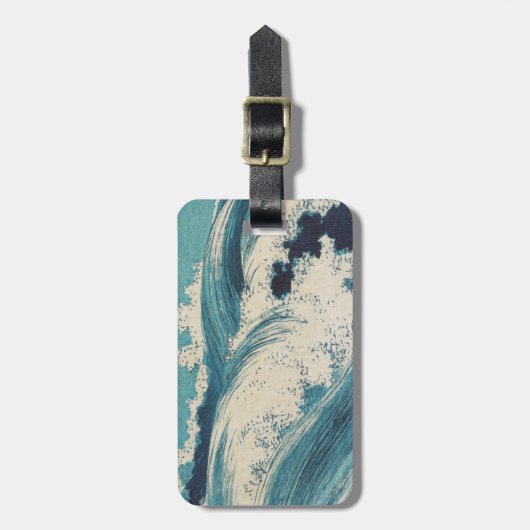 Antiek Japanse Blue Waves Ocean Print Bagagelabel (Voorkant verticaal)