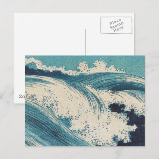 Antiek Japanse Blue Waves Ocean Print Briefkaart (Voorkant / Achterkant)