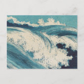 Antiek Japanse Blue Waves Ocean Print Briefkaart (Voorkant)