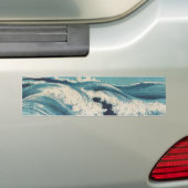 Antiek Japanse Blue Waves Ocean Print Bumpersticker (Op auto)