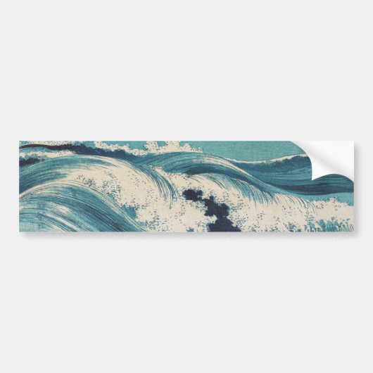 Antiek Japanse Blue Waves Ocean Print Bumpersticker (Voorkant)
