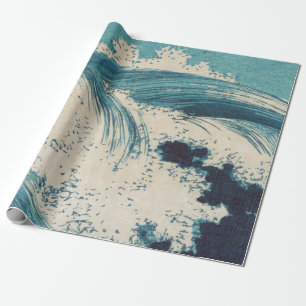 Antiek Japanse Blue Waves Ocean Print Cadeaupapier