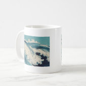 Antiek Japanse Blue Waves Ocean Print Koffiemok (Voorkant links)