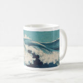 Antiek Japanse Blue Waves Ocean Print Koffiemok (Voorkant rechts)