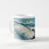 Antiek Japanse Blue Waves Ocean Print Koffiemok (Voorkant links)