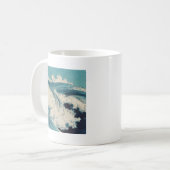 Antiek Japanse Blue Waves Ocean Print Koffiemok (Voorkant links)