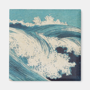 Antiek Japanse Blue Waves Ocean Print Magneet