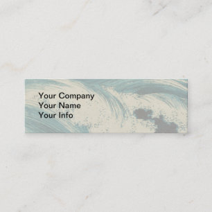 Antiek Japanse Blue Waves Ocean Print Mini Visitekaartje